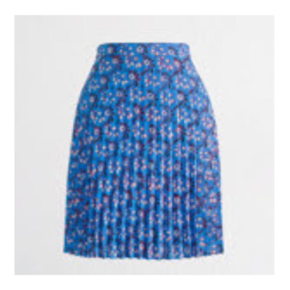 J.Crew Factory Blue Floral Pleated Mini Skirt - Discontinued